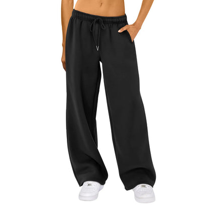 Fashion Comfy Solid Color Drawstring Women Joggers