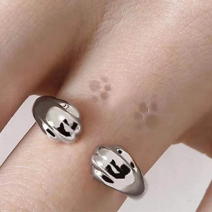 Cute Cat Ear Paw Finger Rings