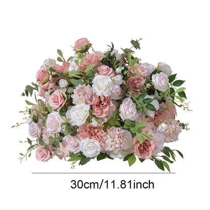Uflower Pink Rose Artificial Ball Table Centerpiece for Event Decor Silk Flowers