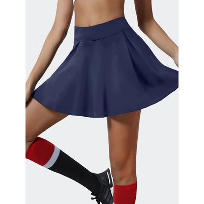 Women's Short Dresses Trendy Street Solid Colour Personality Skirt Simple Irregular Hem Design Skirt with Safety Shorts