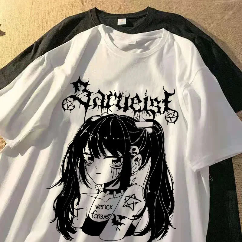 Loose Harajuku Punk Girl Oversized T-shirt