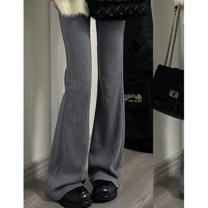 Casual Slim Fit High Waist Flare Trousers