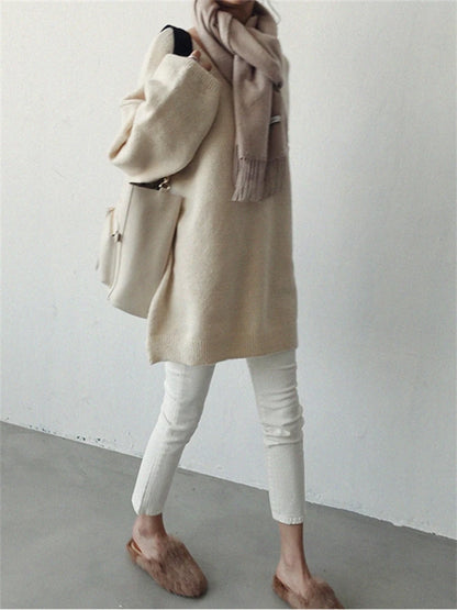 Knitted Winter Oversize Vintage Sweater Top