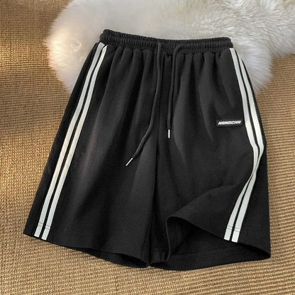 Summer Korean Strippped Loose Sport Shorts