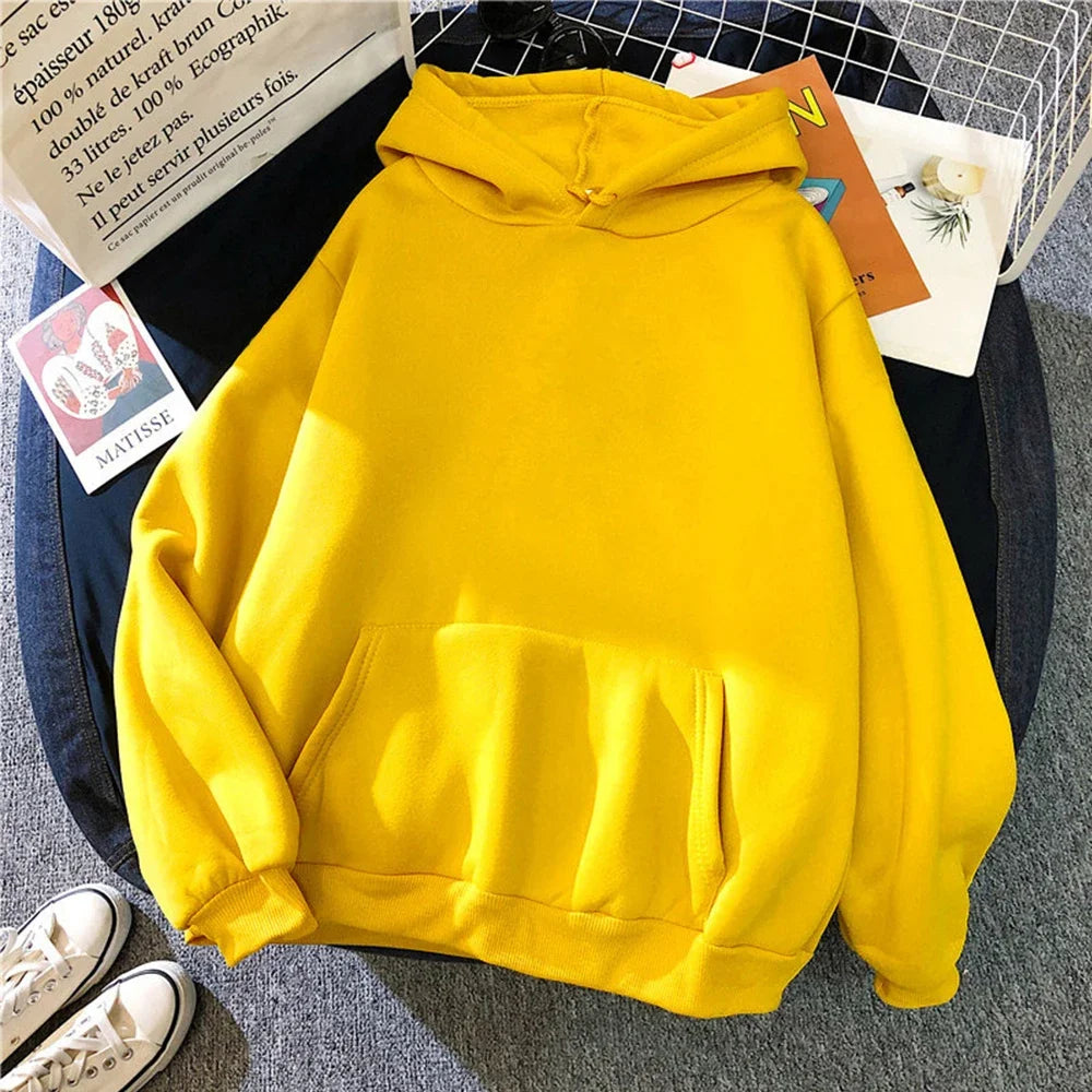 Autumn Winter Fleece Casual Solid Color Sweatshirt