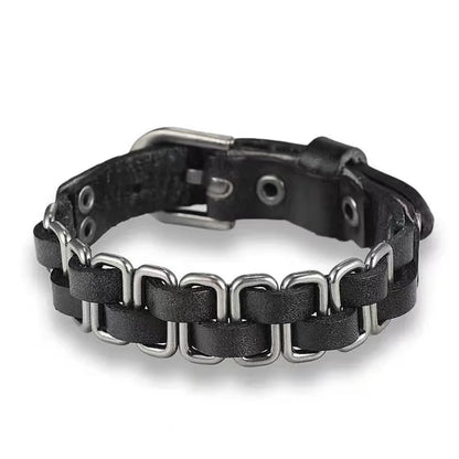 Dark Gothic Punk Star Leather Bracelet Sets
