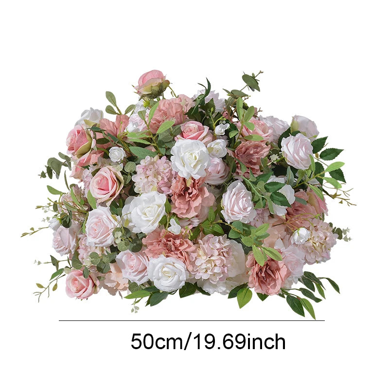 Uflower Pink Rose Artificial Ball Table Centerpiece for Event Decor Silk Flowers
