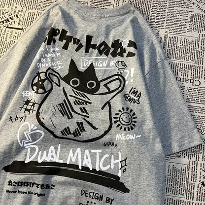 Cute Bag Cat Graphic T-Shirt