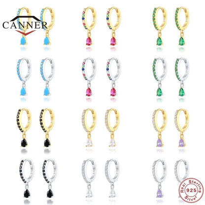 925 Sterling Colorful Multi-Styled/Color Small Round Drop Earrings