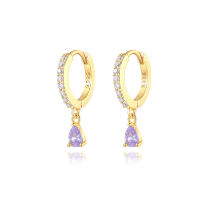 925 Sterling Colorful Multi-Styled/Color Small Round Drop Earrings
