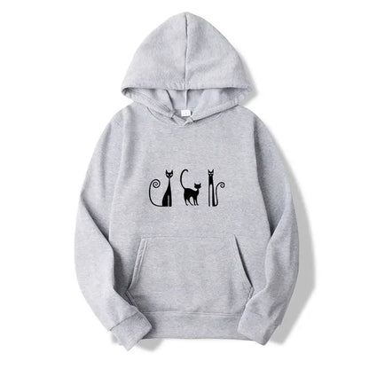 Cute Masketeers Cat Printed Hoodie