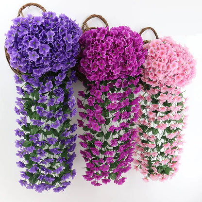 Multicolored Artificial Flower Hanging Orchid Wall Decoration