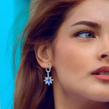925 Sterling Loops Star, Moon Ring Styled Earrings