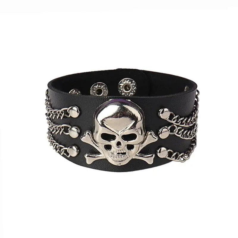 Dark Gothic Punk Star Leather Bracelet Sets