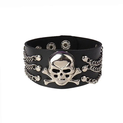 Dark Gothic Punk Star Leather Bracelet Sets