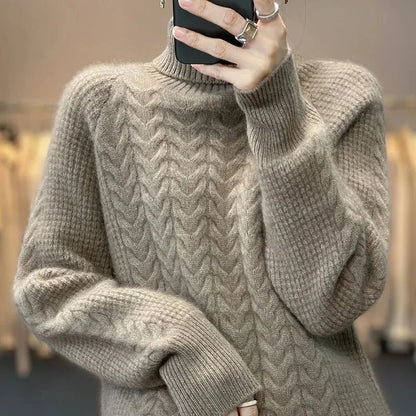 Fashion Cashmere Turtleneck Autumn Knitted Sweater