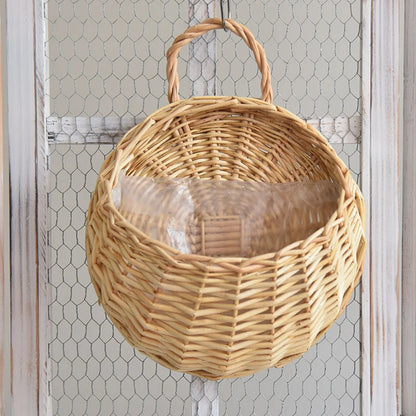 Hanging Mounted Flower Rattan Basket Pot