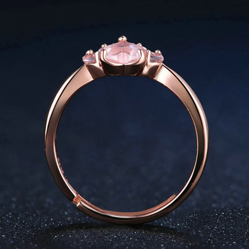 Small Cat Claw Rose Gold Crystal Ring