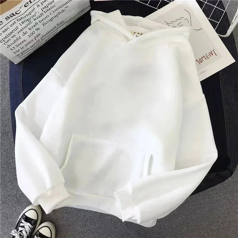 Cute Cat & Letter Printed Pocket Drawstring Hoodie