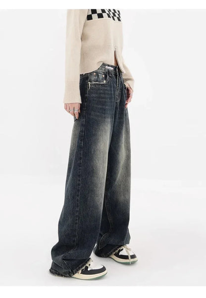 New Style Y2K Streetwear Retro Dust High Waist Jeans