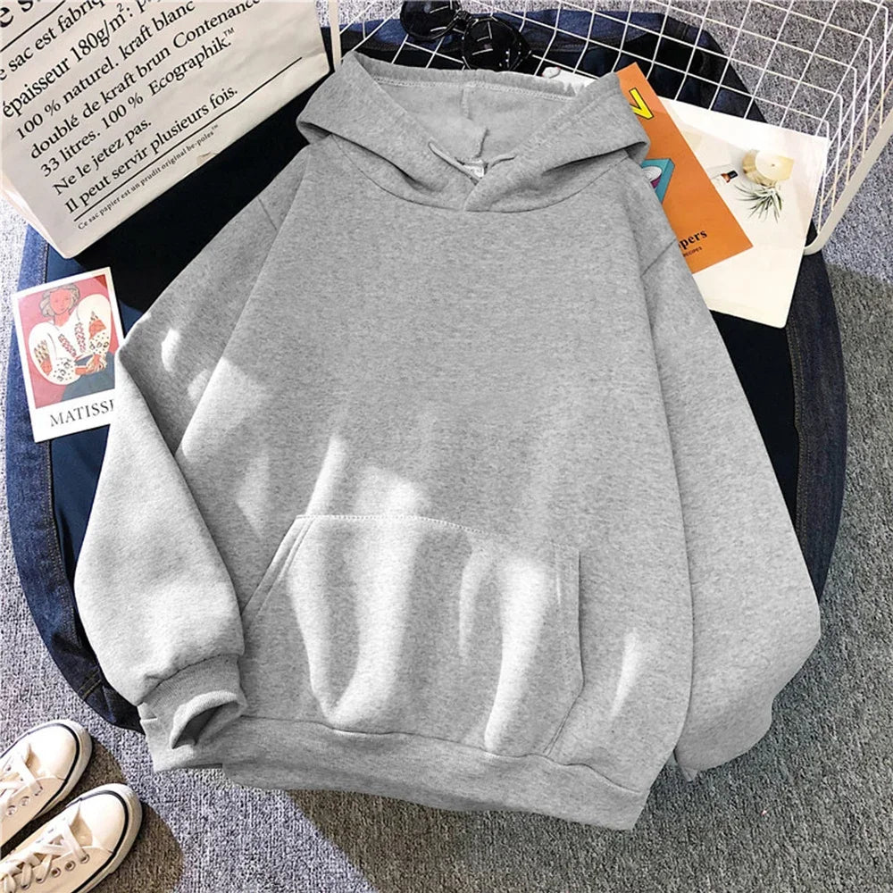 Autumn Winter Fleece Casual Solid Color Sweatshirt