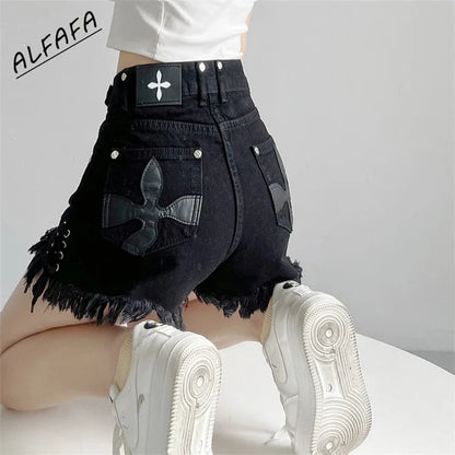 Y2K Cross Pocket High Waist Emo Streetwear Shorts