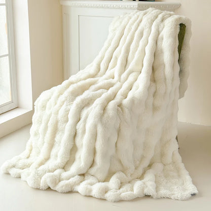 1 Piece Double-Layer Large Rabbit Fur High Quality Blanket