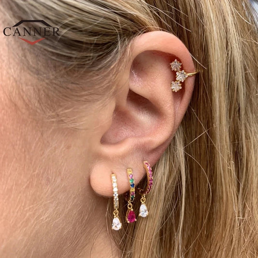 925 Sterling Colorful Multi-Styled/Color Small Round Drop Earrings
