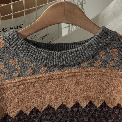 Autumn Japanese Jacquard Pullover Knitted Sweater