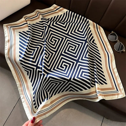 Multi-Colored Stripped Shaped Silk Scarf