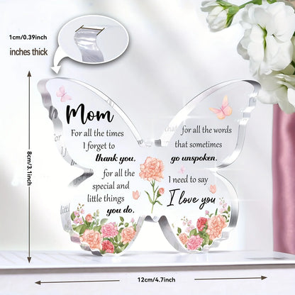 Plastic Engraved Mother's Day Butterfly Display