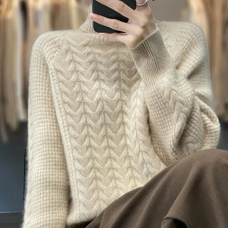 Fashion Cashmere Turtleneck Autumn Knitted Sweater