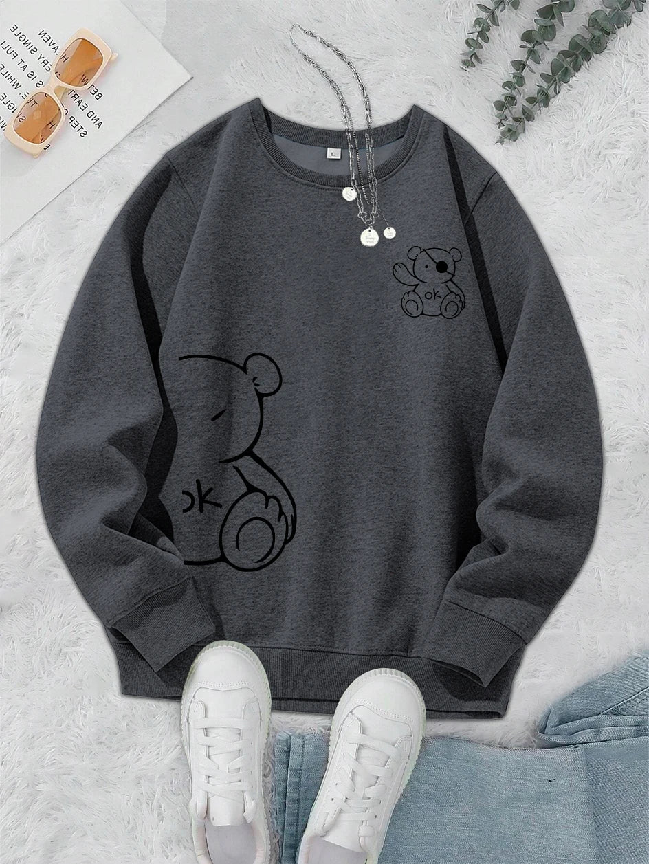 Kawaii Teddy Printed Sweatshirt