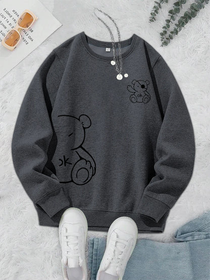 Kawaii Teddy Printed Sweatshirt