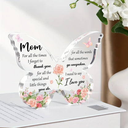Plastic Engraved Mother's Day Butterfly Display