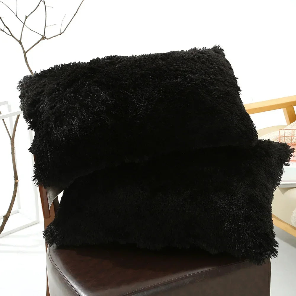 1pc Soft Fur Multi-Colored Pillow Covers