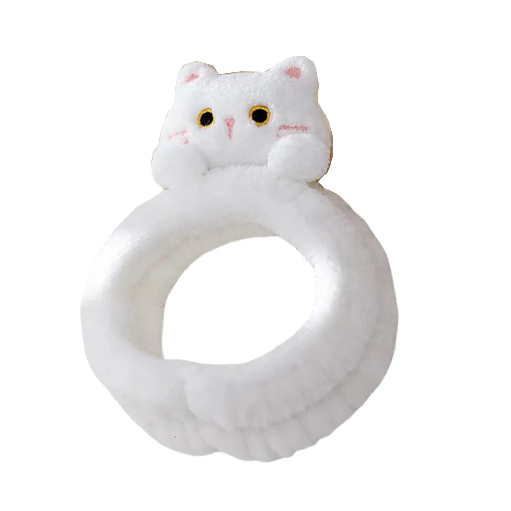 Cat Coral Fleece Makeup Head Band