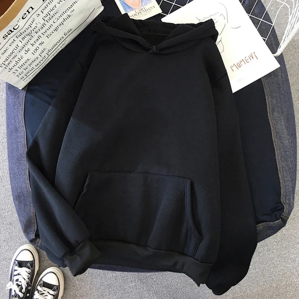 Autumn Winter Fleece Casual Solid Color Sweatshirt