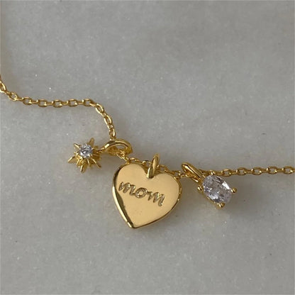 Mother's Day Necklace Love Pendant 18K Collar