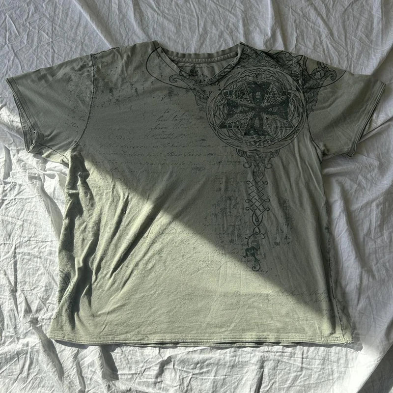 Y2K Graphic Oversized Star Cyber T-Shirt