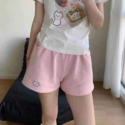 Cotton Cat Kawaii Printed Star Shorts