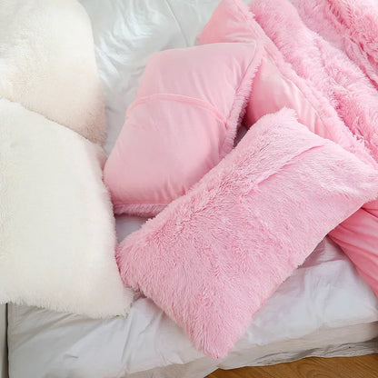 1pc Soft Fur Multi-Colored Pillow Covers