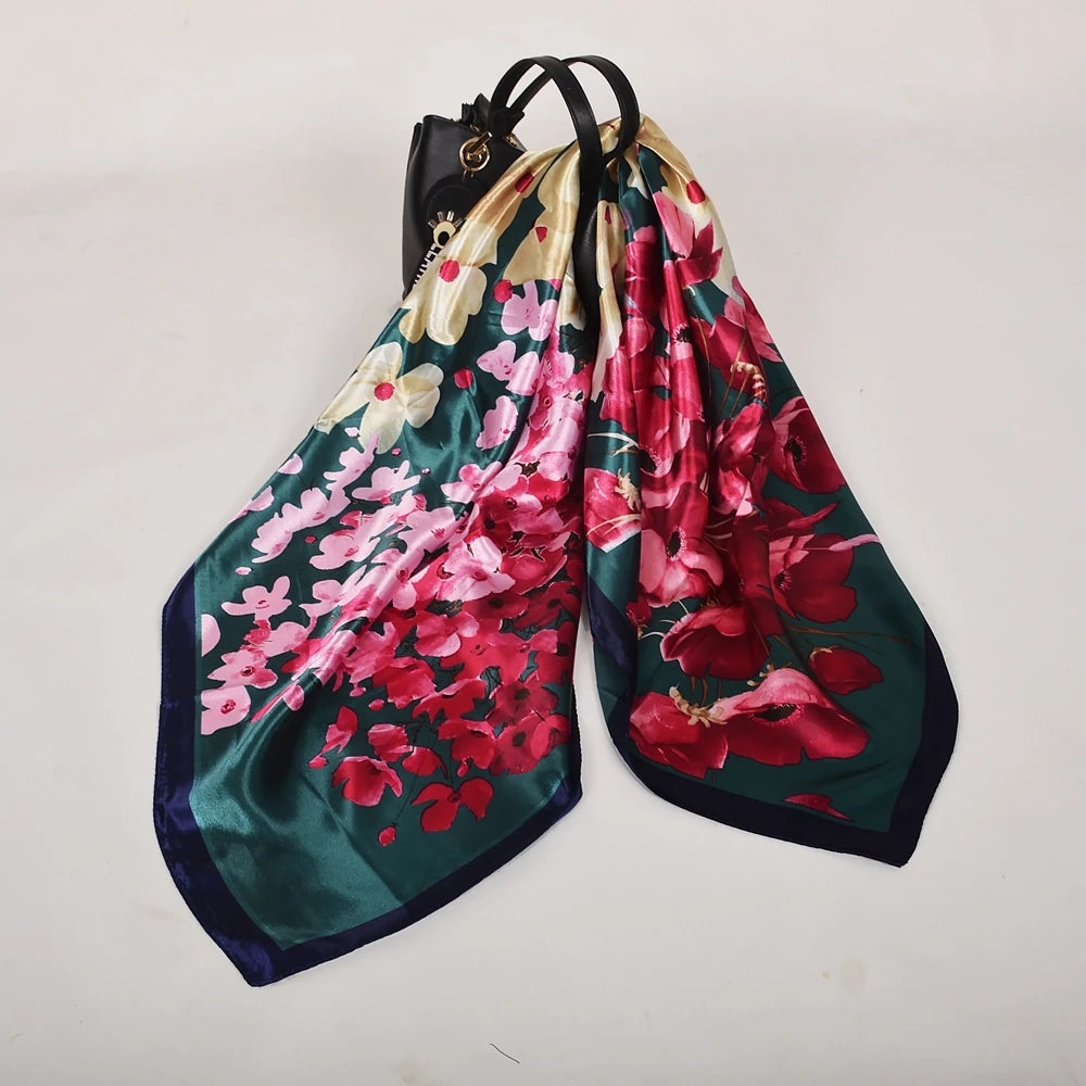 Silk Printed Rose Scarf