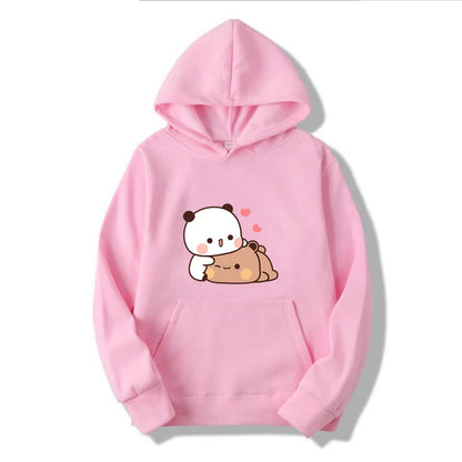 Cute Bear Printed Snuggly Bears Pullover Hoodie
