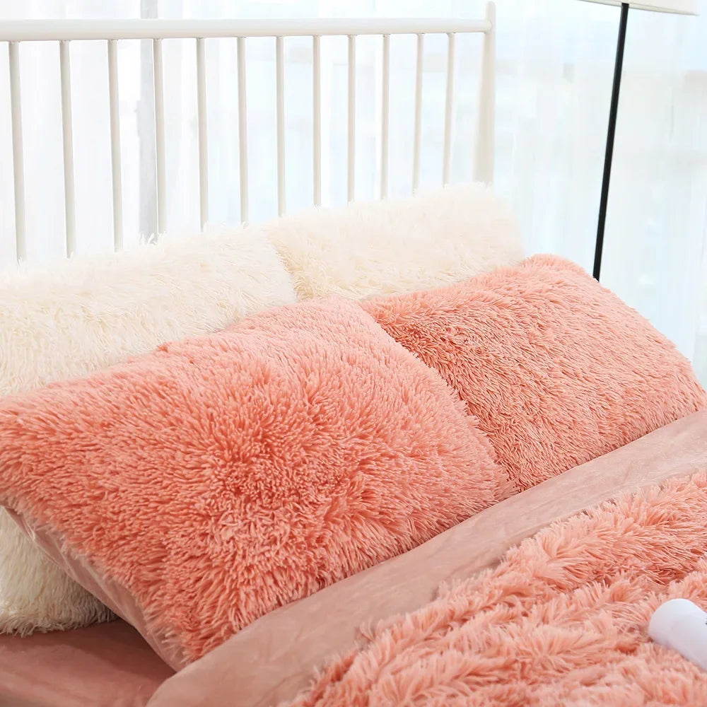 1pc Soft Fur Multi-Colored Pillow Covers