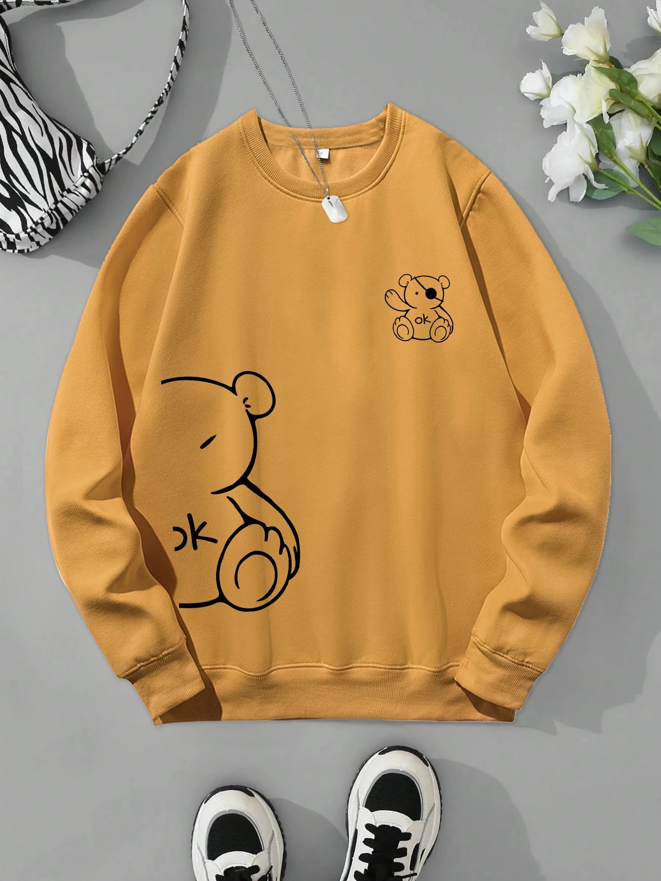 Kawaii Teddy Printed Sweatshirt