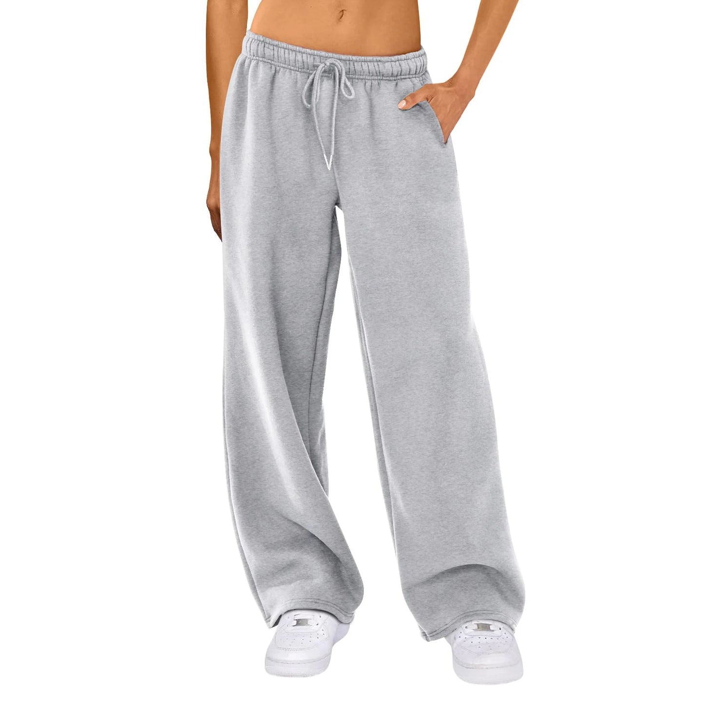 Fashion Comfy Solid Color Drawstring Women Joggers