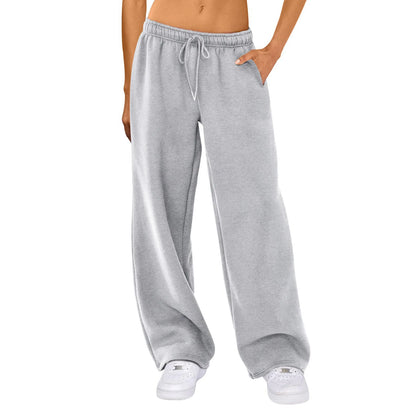 Fashion Comfy Solid Color Drawstring Women Joggers