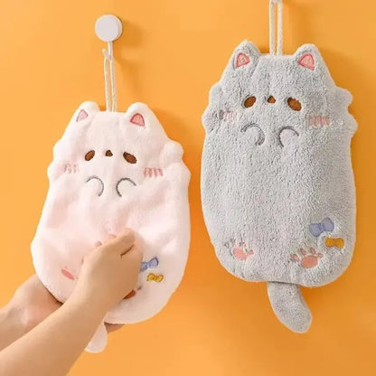 Cartoon Tanuki Cat Hanging Towels