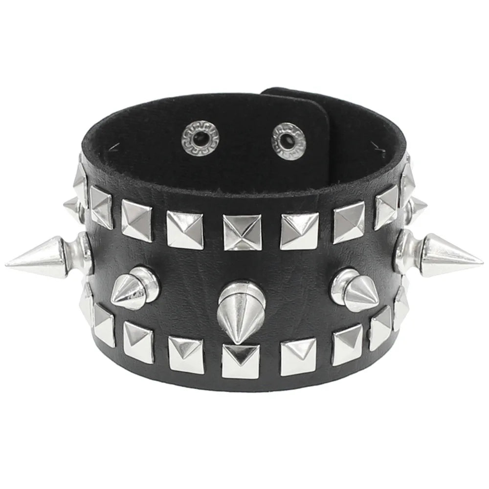 Dark Gothic Punk Star Leather Bracelet Sets